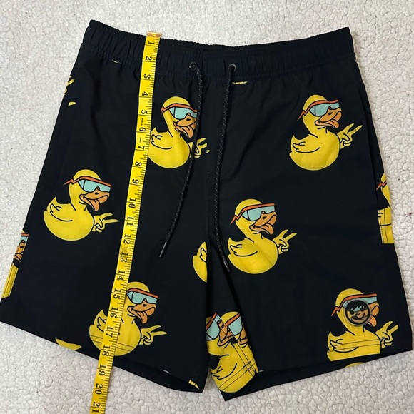 NWOT Neff Black and Yellow Duck Print Swim Trunks - Picture 9 of 10